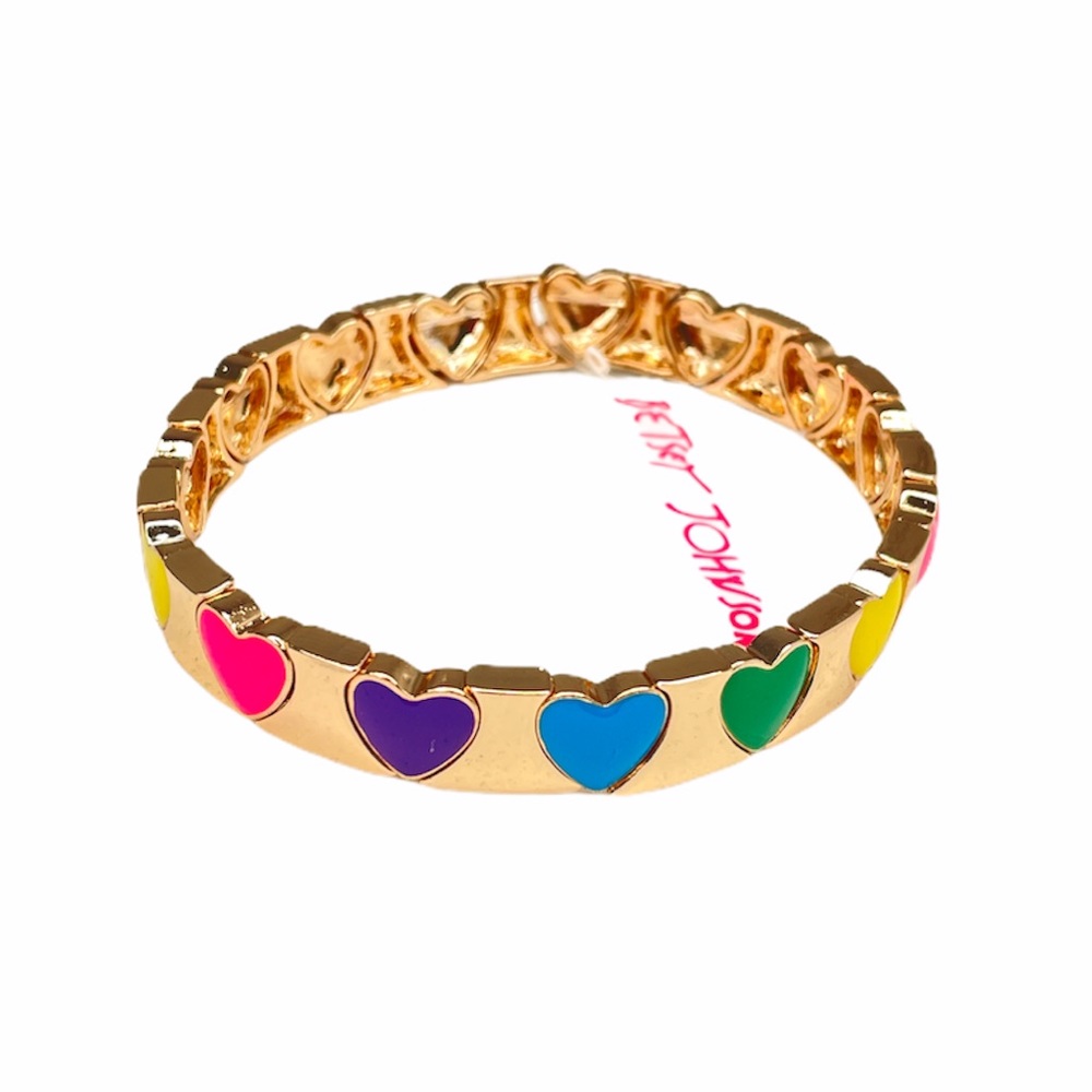 Betsey Johnson Hearts Bracelet, Gold Tone